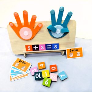 Wooden Finger Arithmetic Montessori Learning Toys: Addition & Subtraction Matching Board for Cognitive Development