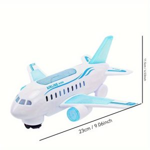 Interactive Toy Airplane with Colorful LED Lights and Dynamic Music, Plastic Aircraft Gift for Kids, Ages 3-6, from Chinese Mainland