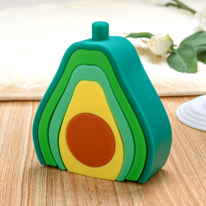 TYRY.HU Avocado Silicone Stacking Blocks for Youngsters - BPA Free, Organic Educational Toy with 5 Layers - Perfect Gift for Christmas, Thanksgiving, Halloween