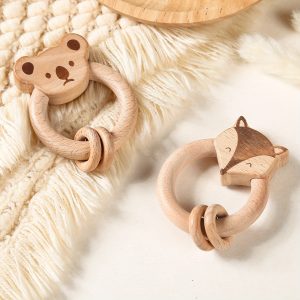 Beech Material Animal Shape Baby Teething Chewing Teething Sticks